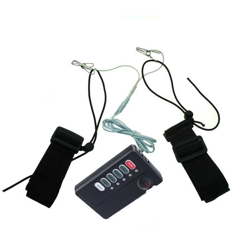 Womens Electrostimulation Intimate Toy Vibrating Nipple Clips Labia Clamps Leg Bondage Belt - 3