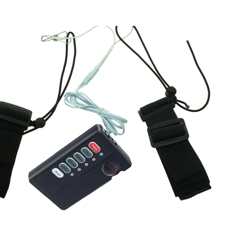 Womens Electrostimulation Intimate Toy Vibrating Nipple Clips Labia Clamps Leg Bondage Belt - 5