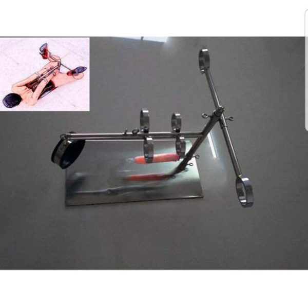 Stainless Steel Bondage Shelf Adult Bdsm Toy Set Handcuffs Foot Cuffs Collar For Couples Play - 1