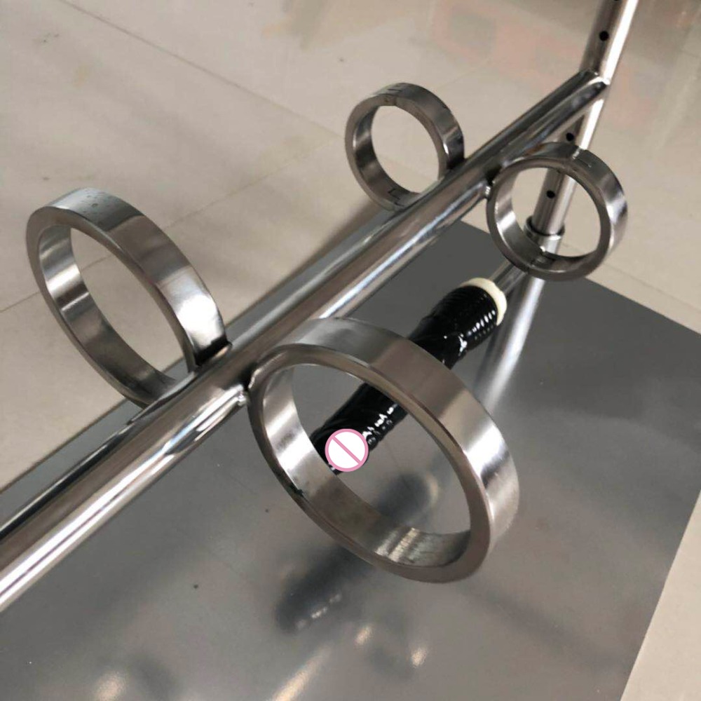 Stainless Steel Bondage Shelf Adult Bdsm Toy Set Handcuffs Foot Cuffs Collar For Couples Play - 8