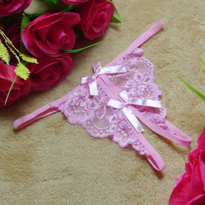 Womens Sexy Lace Gstring Panties Soft Cotton Lingerie Comfortable Waist Briefs Tback Underwear Pack Of 1 - 4