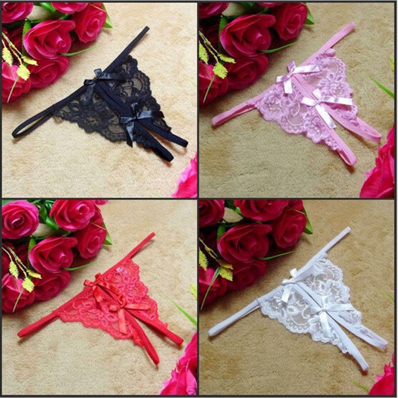 Womens Sexy Lace Gstring Panties Soft Cotton Lingerie Comfortable Waist Briefs Tback Underwear Pack Of 1 - 9
