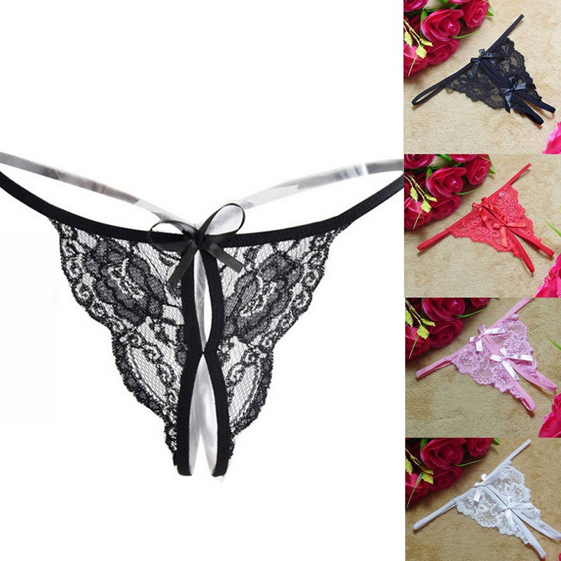 Womens Sexy Lace Gstring Panties Soft Cotton Lingerie Comfortable Waist Briefs Tback Underwear Pack Of 1 - 11