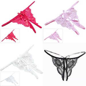 Women Panties Lace Sexy G-string 1 Pieces Briefs Lingerie Waist Cotton Woman Panty Soft T-back Female Underwear - 2