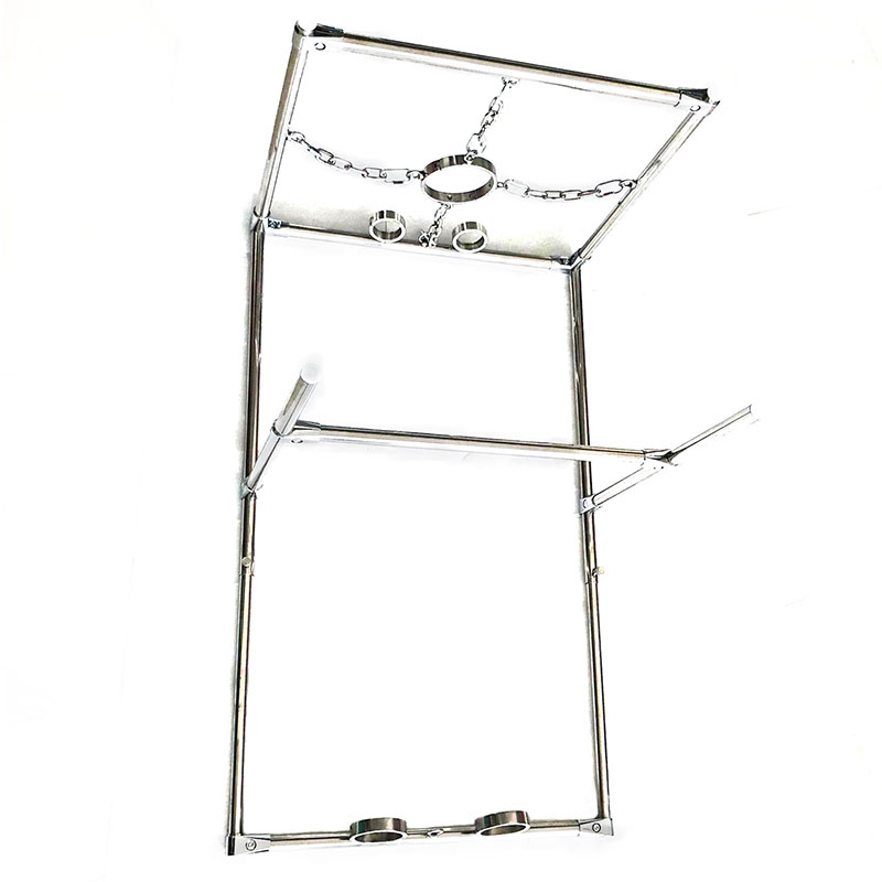 Deluxe Stainless Steel Full Body Restraint Kit With Handcuffs Ankle Cuffs Collar For Bdsm Play - 3