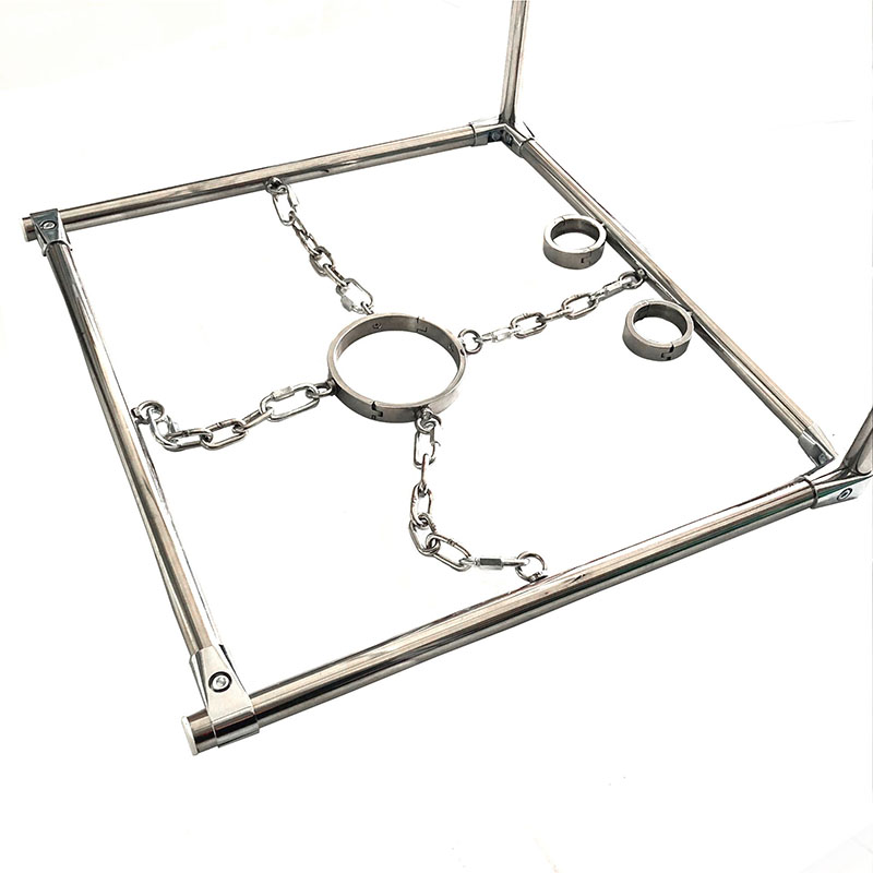 Deluxe Stainless Steel Full Body Restraint Kit With Handcuffs Ankle Cuffs Collar For Bdsm Play - 4