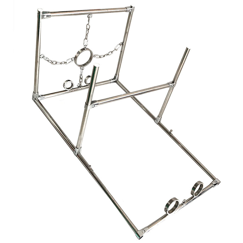 Deluxe Stainless Steel Full Body Restraint Kit With Handcuffs Ankle Cuffs Collar For Bdsm Play - 5