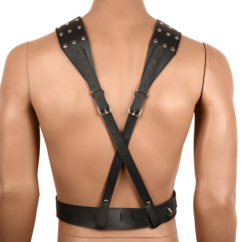 Leather Bdsm Bondage Mens Chastity Belt With Strapon Pants Cock Cage Lock Penis Panties Adult Erotic Game Sex Toys - 2