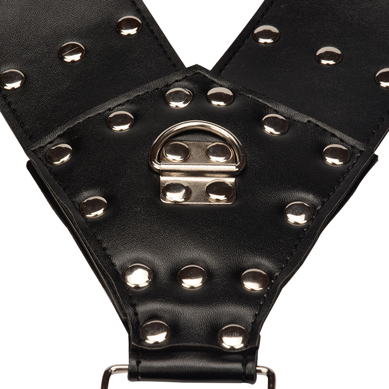 Leather Bdsm Bondage Mens Chastity Belt With Strapon Pants Cock Cage Lock Penis Panties Adult Erotic Game Sex Toys - 5