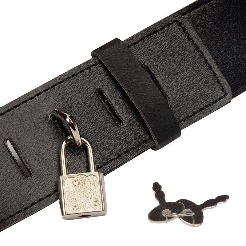 Leather Bdsm Bondage Mens Chastity Belt With Strapon Pants Cock Cage Lock Penis Panties Adult Erotic Game Sex Toys - 6