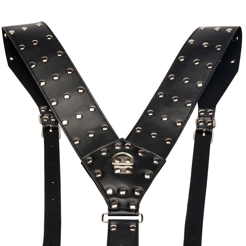 Leather Bdsm Bondage Mens Chastity Belt With Strapon Pants Cock Cage Lock Penis Panties Adult Erotic Game Sex Toys - 7