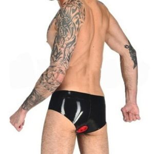 Men's Briefs Shorts Anal Sleeve Men Gay Underwear Products Natural Latex - 2