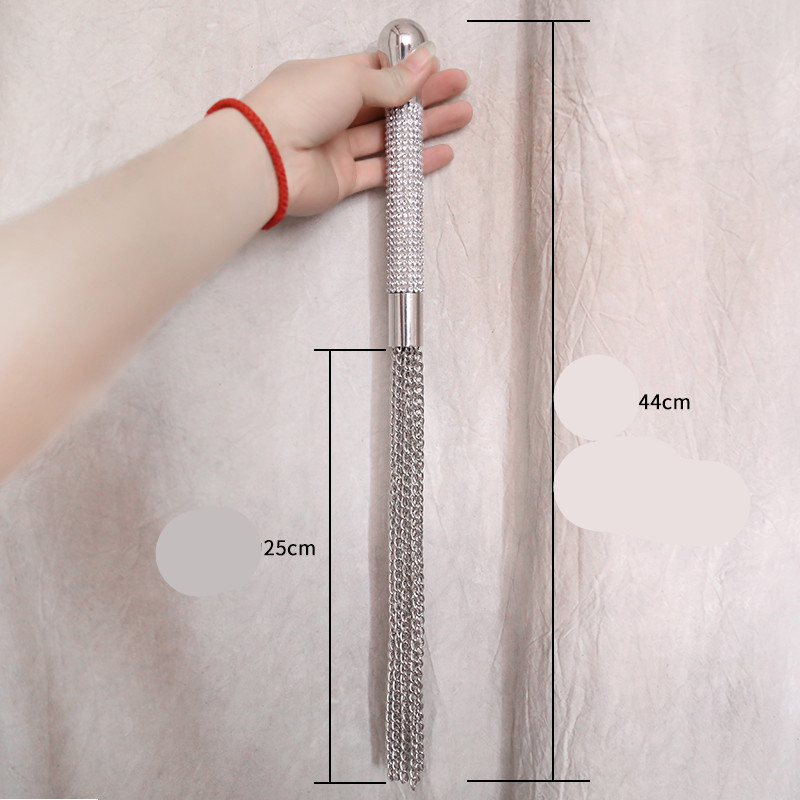 Adult Bdsm Fetish Game Toys Metal Chains Whip Flogger Feather Tickler For Men Women - 2