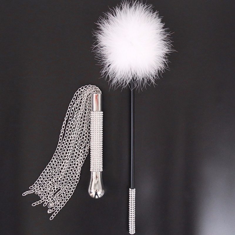 Bdsm Metal Chains Whip Flogger Ass Spanking Flirting Feather Tickler In Adult Games Fetish Sex Toys For Women And Men