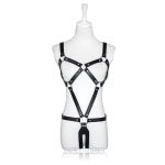 Puppy Play Pu Leather Black Open Chest Cage Bra Harness Fetish Wear Bottom Panties Body Bondage Bodysuit - 3