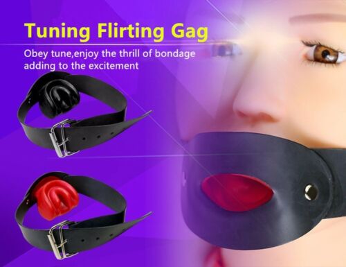Red Black Latex Bondage Gag Open Mouth Bite Head Harness Restraints For Bdsm Play - 6