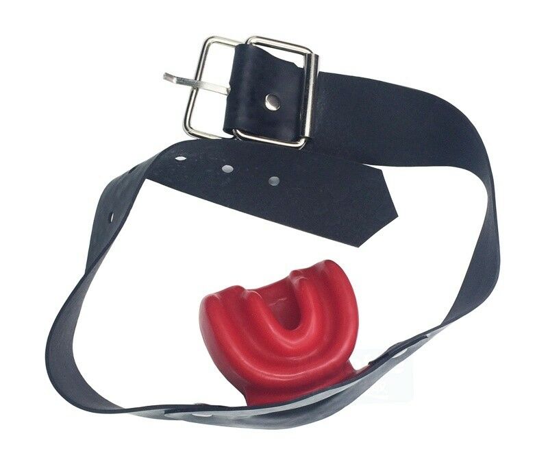 Red Black Latex Bondage Gag Open Mouth Bite Head Harness Restraints For Bdsm Play - 8