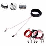 Sexy Bdsm Bondag Metal Chains Nipple Clamps Adult Games For Couples Clips Leather Neck Collars Flirt Sex Toys Slave Play - 2