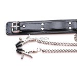 Sexy Bdsm Bondag Metal Chains Nipple Clamps Adult Games For Couples Clips Leather Neck Collars Flirt Sex Toys Slave Play - 4