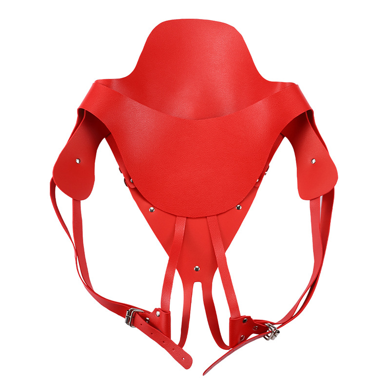 Plus Size Red Leather Bdsm Bondage Pants Adjustable Femdom Sexy Harness Panties Alternative Sex Clothing - 5