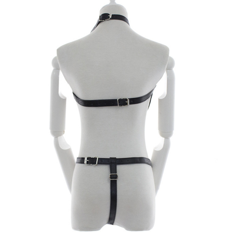 Womens Adjustable Leather Harness Belt Body Bondage Lingerie For Club Festival Dance Party Goth Style Top Cage Chest Belts - 6