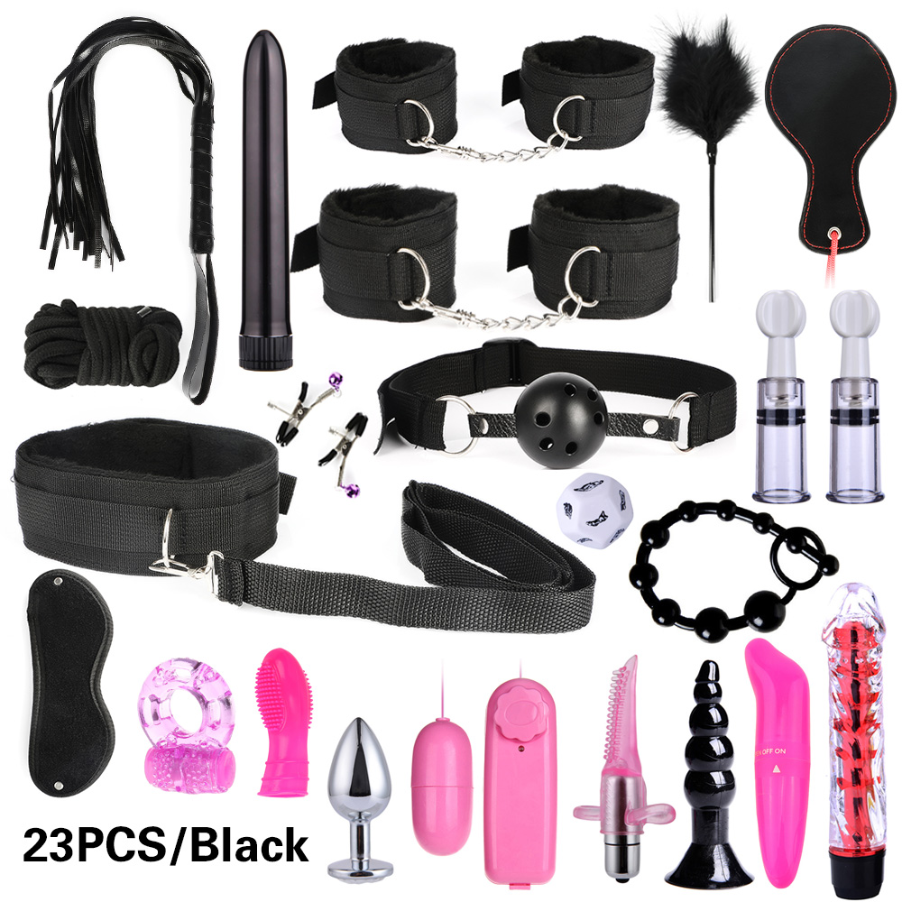 26piece Ultimate Mens Pleasure Set Masturbator Bondage Handcuffs Whip Mouth Gag Anal Vibrator Lingerie - 4