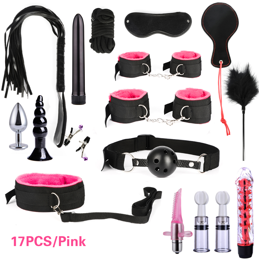 26piece Ultimate Mens Pleasure Set Masturbator Bondage Handcuffs Whip Mouth Gag Anal Vibrator Lingerie - 11