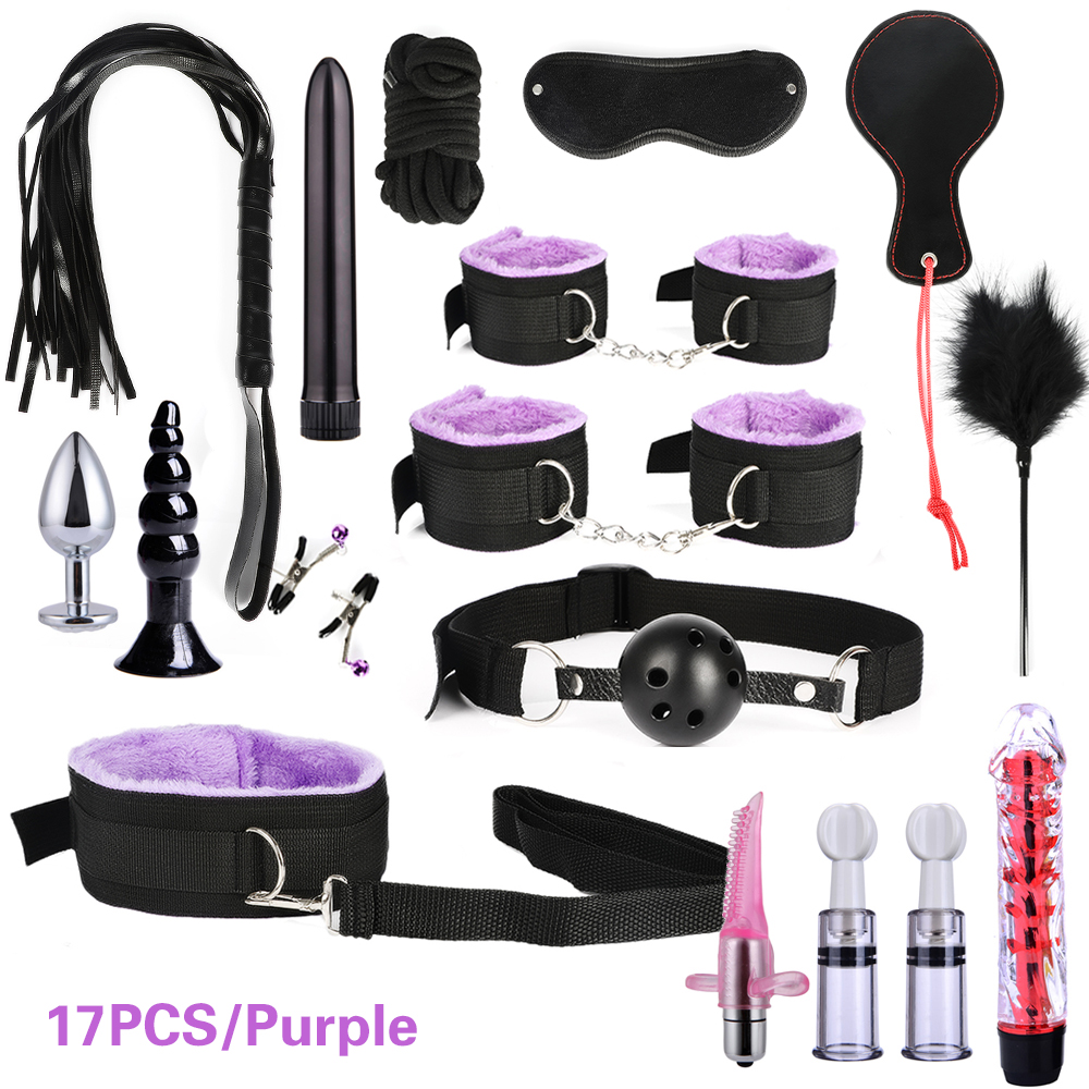 26piece Ultimate Mens Pleasure Set Masturbator Bondage Handcuffs Whip Mouth Gag Anal Vibrator Lingerie - 17