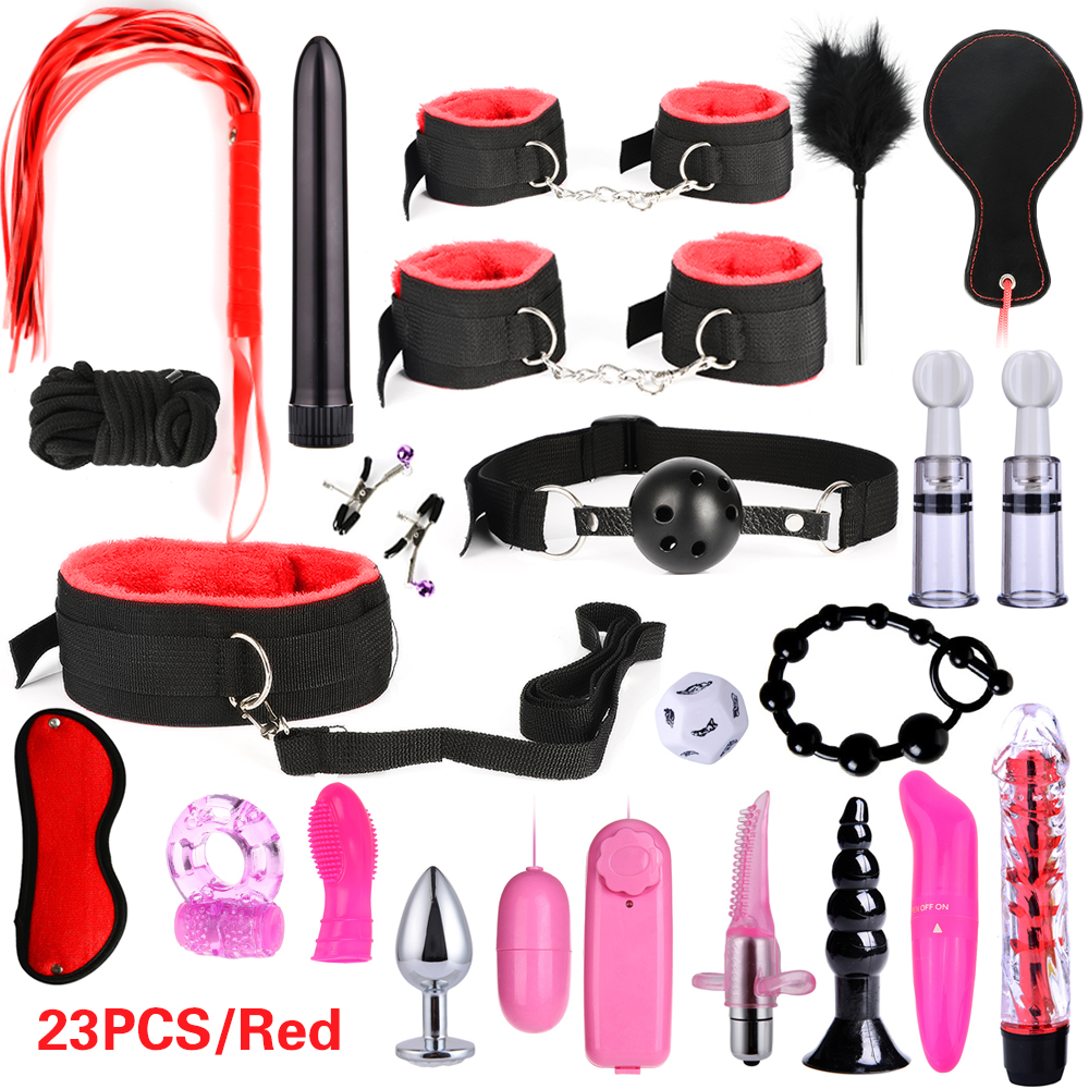 26piece Ultimate Mens Pleasure Set Masturbator Bondage Handcuffs Whip Mouth Gag Anal Vibrator Lingerie - 22