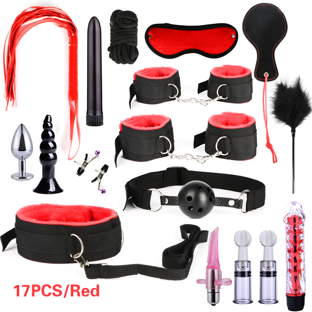 26piece Ultimate Mens Pleasure Set Masturbator Bondage Handcuffs Whip Mouth Gag Anal Vibrator Lingerie - 23