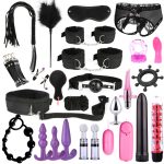 26 Pcs Sex Toys For Men Male Masturbator Handcuffs Whip Mouth Gag Anal Vibrator Bondage Set Sexy Lingerie