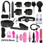 26 Pcs Sex Toys For Men Male Masturbator Handcuffs Whip Mouth Gag Anal Vibrator Bondage Set Sexy Lingerie - 2