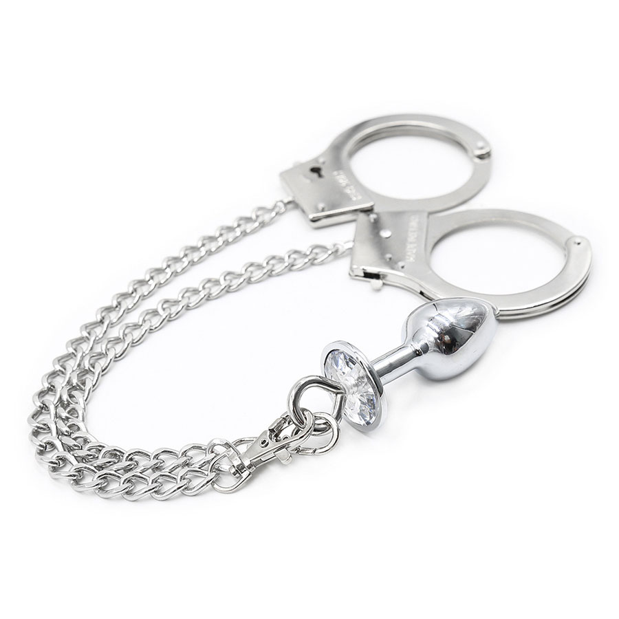 Stainless Steel Bdsm Bondage Set Handcuffs Anal Plug Erotic Adult Sex Game Toys For Men Women Couples - 5