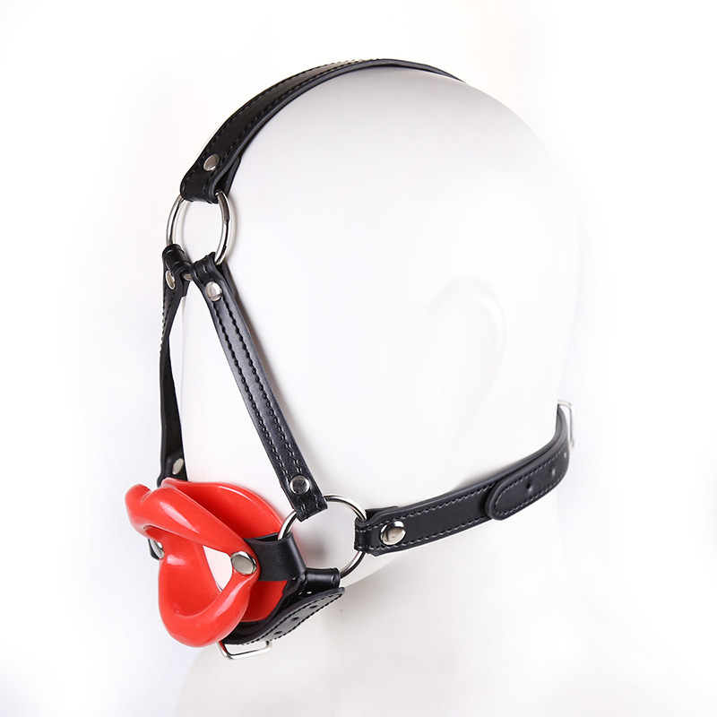 Leather Bdsm Mouth Gag Open Ring Harness For Adult Couples Fetish Slave Roleplay Tool - 3