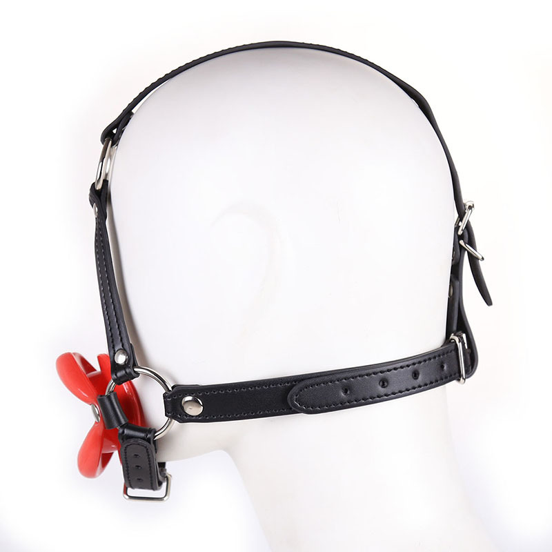Leather Bdsm Mouth Gag Open Ring Harness For Adult Couples Fetish Slave Roleplay Tool - 4