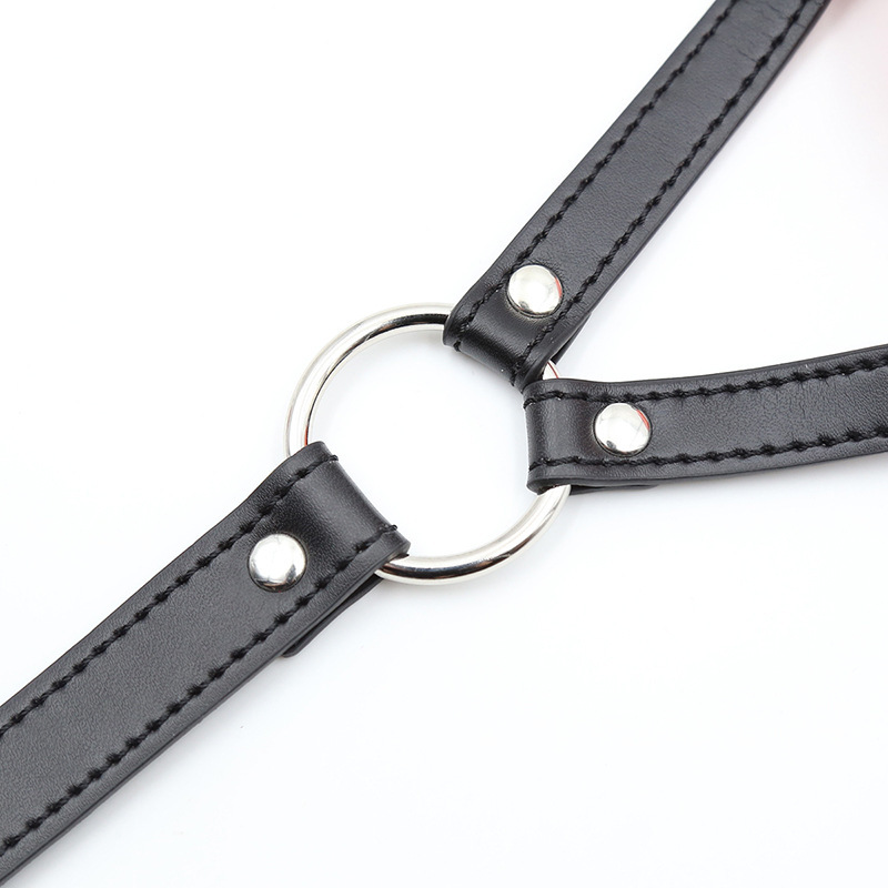 Leather Bdsm Mouth Gag Open Ring Harness For Adult Couples Fetish Slave Roleplay Tool - 13