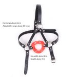 Strap On Rubber Leather Open Mouth Oral Fetish Slave Bdsm Ring Harness Lips Gag For Couples Adults - 2