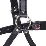 Strap On Rubber Leather Open Mouth Oral Fetish Slave Bdsm Ring Harness Lips Gag For Couples Adults - 5