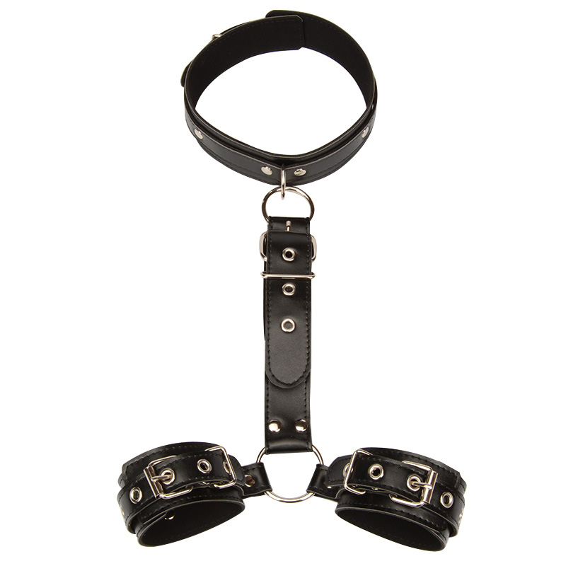 Adult Adjustable Pu Leather Bondage Restraint Handcuffs Back Cuff Belt Exotic Fetish Accessories For Men - 2