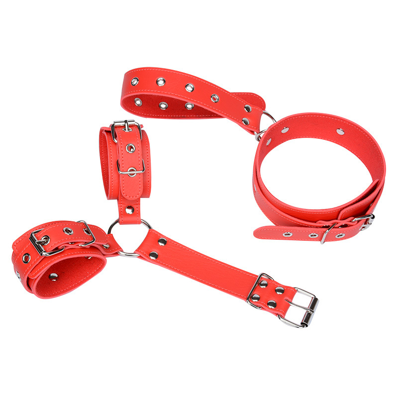 Adult Adjustable Pu Leather Bondage Restraint Handcuffs Back Cuff Belt Exotic Fetish Accessories For Men - 4