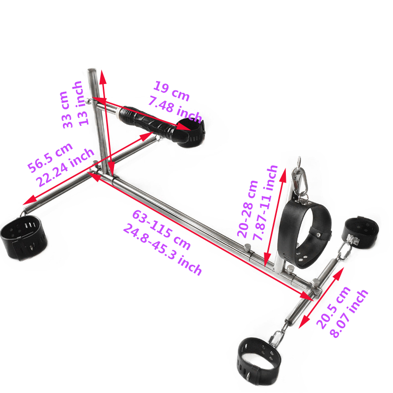 Stainless Steel Bdsm Bondage Kit Collar Handcuffs Ankle Cuffs Adult Couples Dildo Games - 3