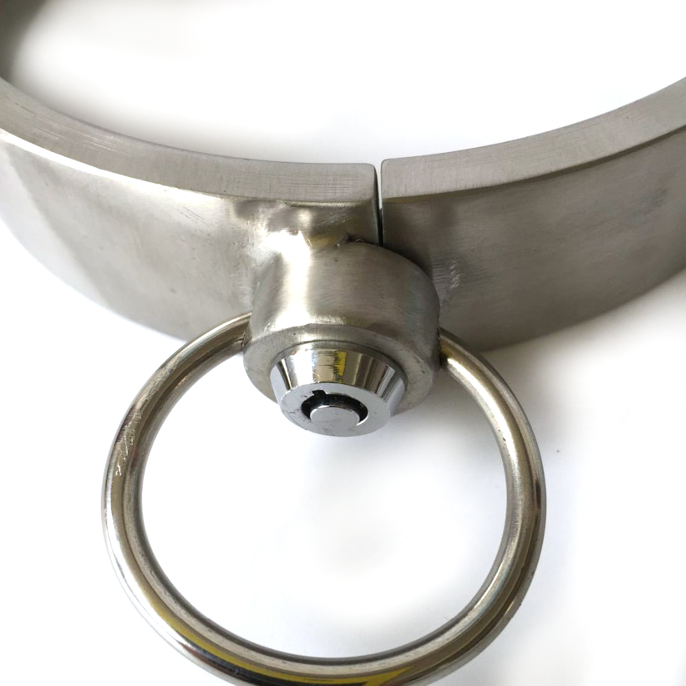 Stainless Steel Bdsm Collar Heavyduty Lockable Restraints For Adult Fetish Role Play - 3