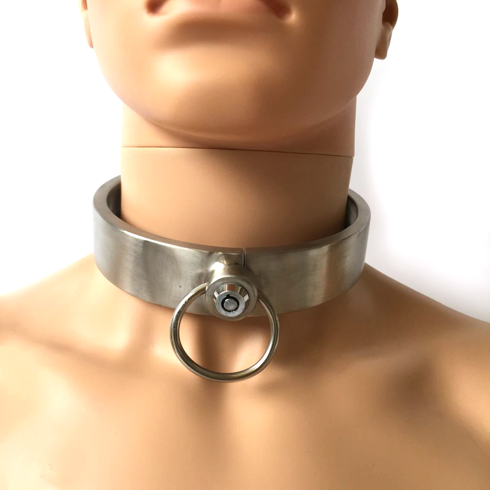 Stainless Steel Bdsm Collar Heavyduty Lockable Restraints For Adult Fetish Role Play - 4