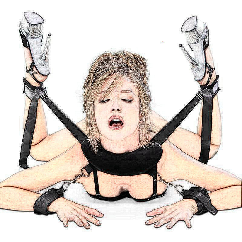 Bdsm Bondage Restraints Kit Mouth Gag Handcuffs Ankle Neck Cuffs For Couples Play - 1