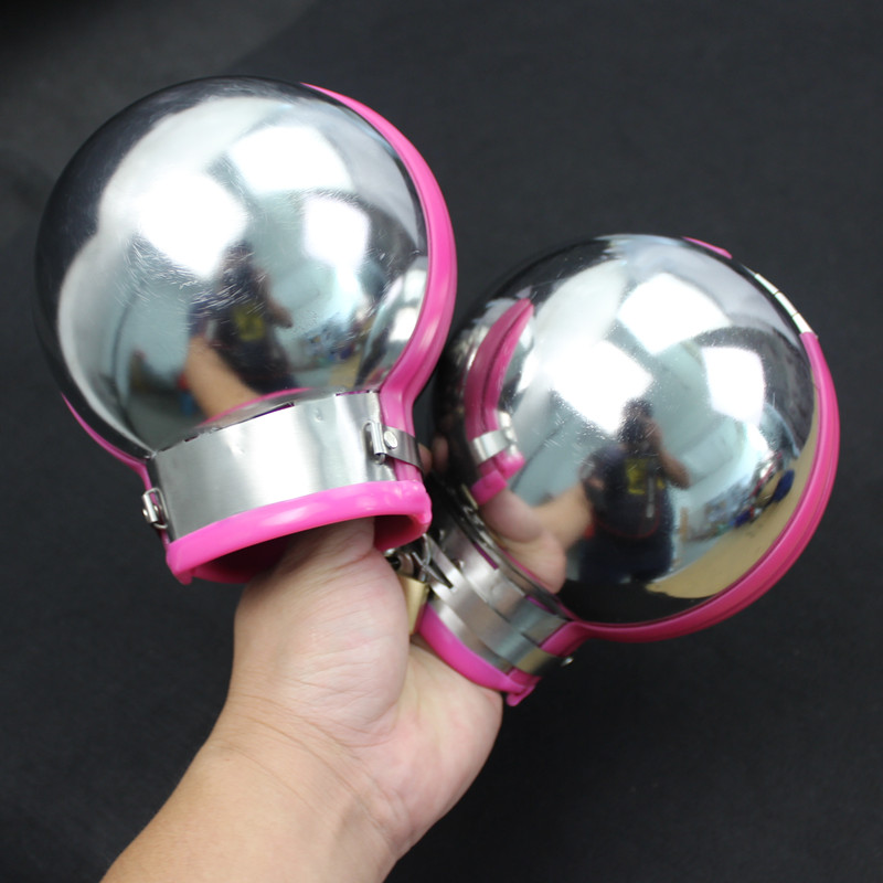 Stainless Steel Bondage Fist Mitts Adult Fetish Handcuffs Unisex Sex Restraints Toys G7637 - 4