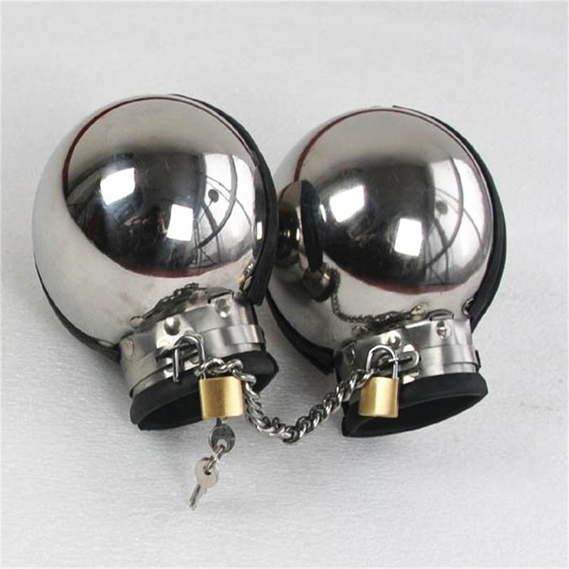 Stainless Steel Bondage Fist Mitts Adult Fetish Handcuffs Unisex Sex Restraints Toys G7637 - 6