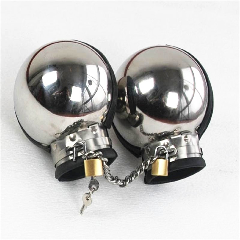 Stainless Steel Bondage Fist Mitts Adult Fetish Handcuffs Unisex Sex Restraints Toys G7637 - 10