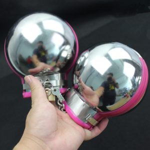 Stainless Steel Spherical Bondage Fist Mitts Fetish Sex Slave Restraints Handcuffs Adult Toys For Male Female G7-6-37