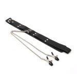 Sex Toys Slave Collar Nipple Clamps Pu Leather Necklace Bdsm Cosplay Adult Games - 3