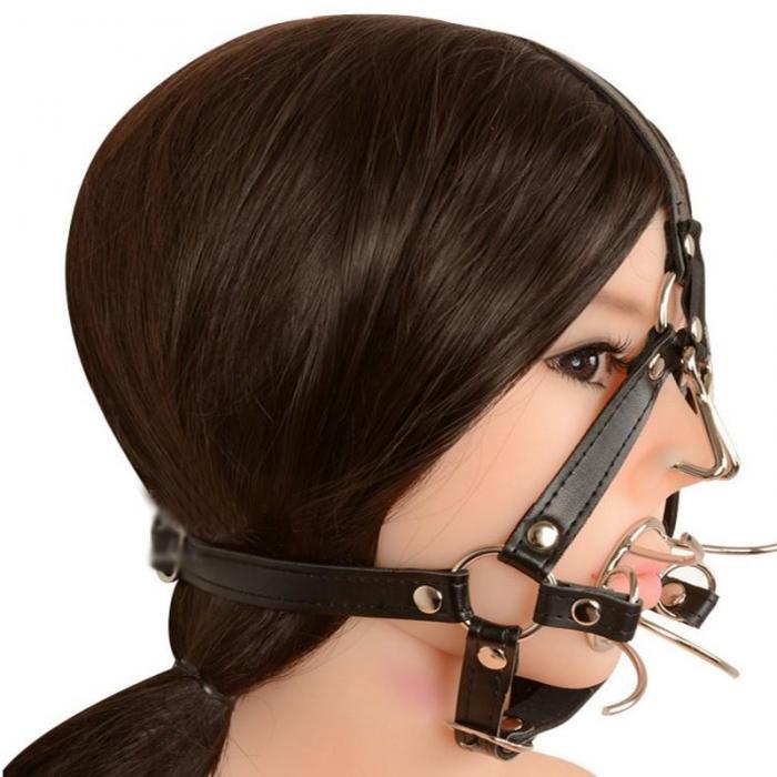 Spider Shaped Fetish Bondage Metal Ring Open Mouth Gag Ball Nose Hook Kinky Adult Sex Game Sm Slave Harness Toy - 2